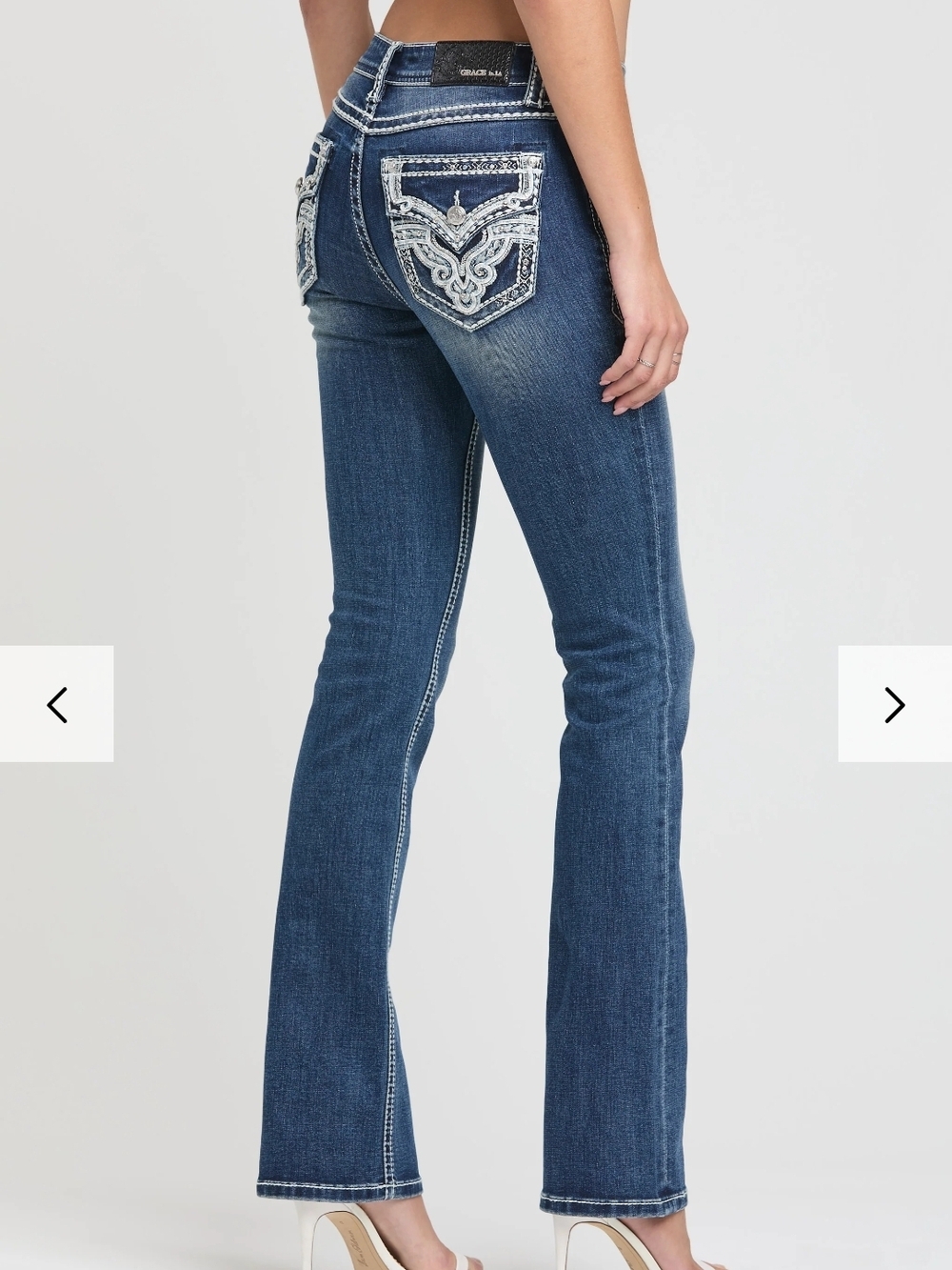 ✨️Grace in LA Heavy Stitch/Western Embellished Jeans!✨️
